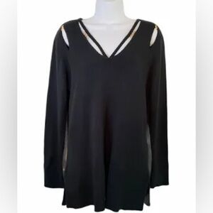 Love Scarlett Dark Green V neck Knit Sweater. Sz XL